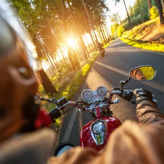Motorcycle rider point of view