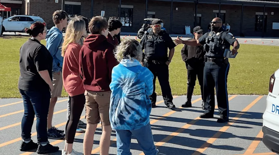 Group with law enforcement instructors