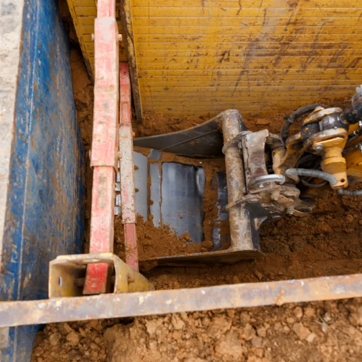 aerial image of trench box