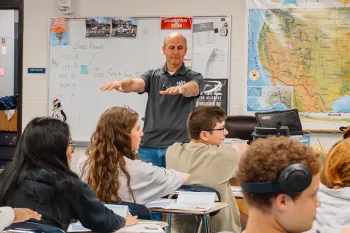 students in classroom with instructor