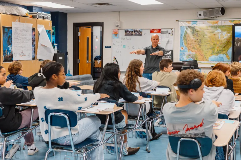 students in classroom with instructor