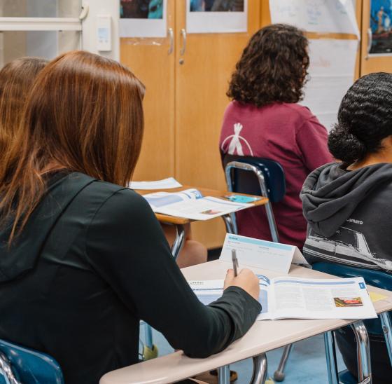 students in classroom with instructor